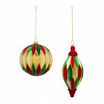 Ornament (Set Of 6) 5"H, 6.5"H Glass