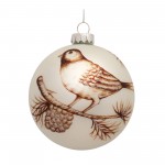 Bird Ball Ornament (Set Of 6) 4"D Glass