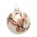 Bird Ball Ornament (Set Of 6) 4"D Glass