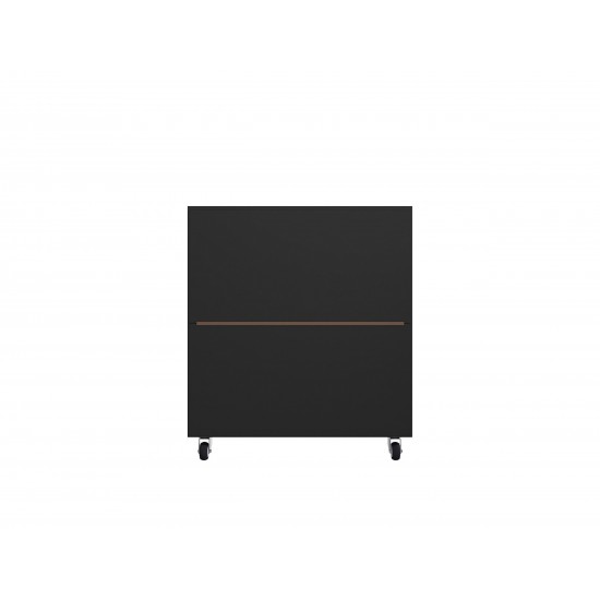 Eiffel Mobile Garage Cabinet in Matte Black and Grey (Set of 2)