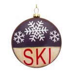 Ski Disc Ornament (Set Of 12) 5"H Glass