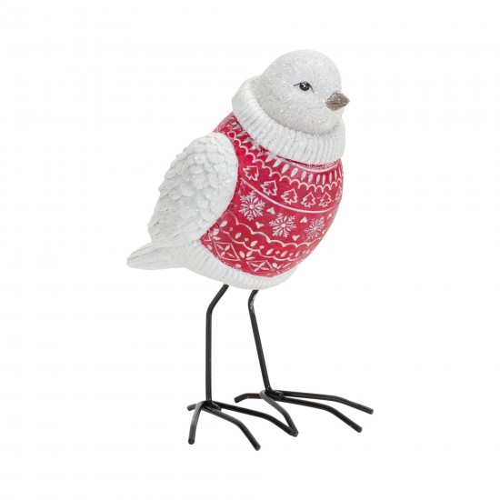 Bird W/Sweater (Set Of 2) 6.25"H, 6.75"H Resin
