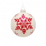 Ornament (Set Of 6) 4.75"H, 4.75"H, 6"H Glass, Snowflake Pattern