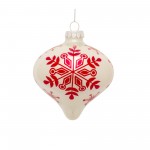 Ornament (Set Of 6) 4.75"H, 4.75"H, 6"H Glass, Snowflake Pattern