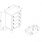 Amber Double Wide and Tall Dresser - Set of 2 in Blue and Nature
