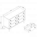 Amber Double Wide and Tall Dresser - Set of 2 in Blue and Nature