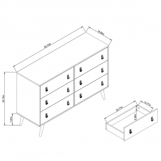 Amber Double Wide and Tall Dresser - Set of 2 in White