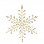 Snowflake Ornament (Set Of 12) 5"H, 7"H Iron/Glass Bead, Gold