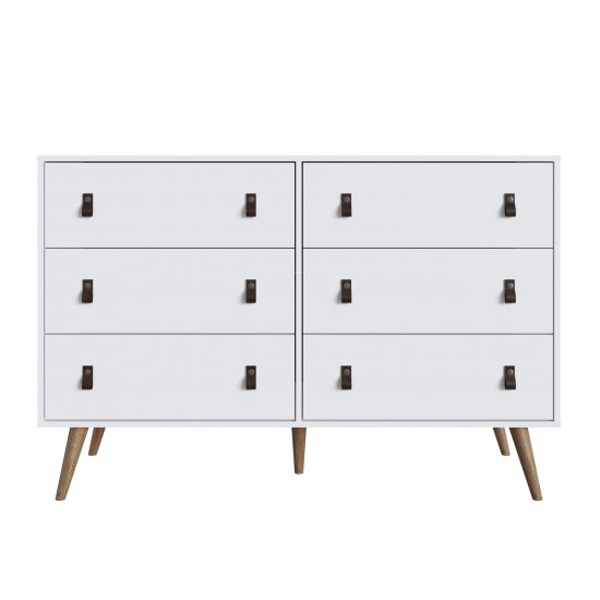 Amber Double Wide and Tall Dresser - Set of 2 in White