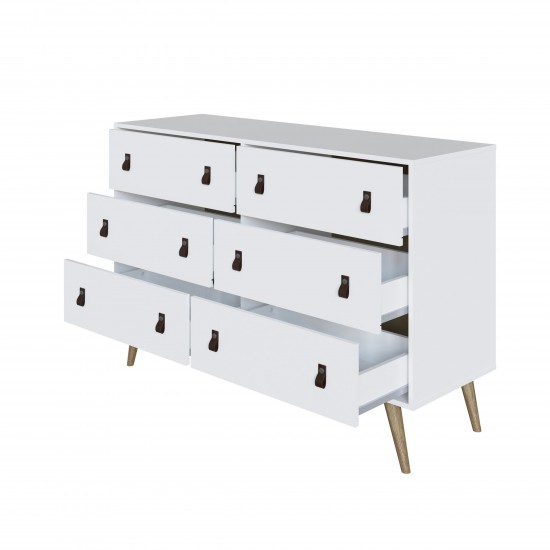 Amber Double Wide and Tall Dresser - Set of 2 in White