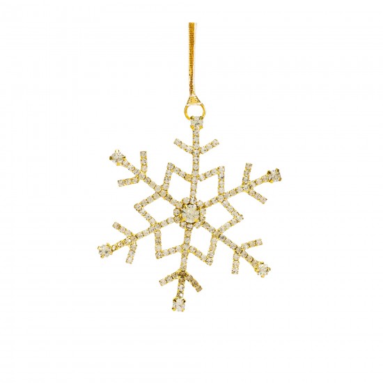 Snowflake Ornament (Set Of 12) 3"H, 4.25"H Iron/Glass