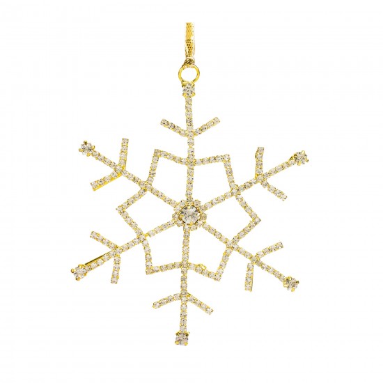 Snowflake Ornament (Set Of 12) 3"H, 4.25"H Iron/Glass