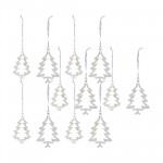 Tree Ornament (Set Of 12) 3.75"H, 4.75"H Iron/Glass