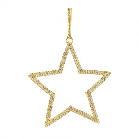 Star Ornament (Set Of 6) 4"H Iron/Glass