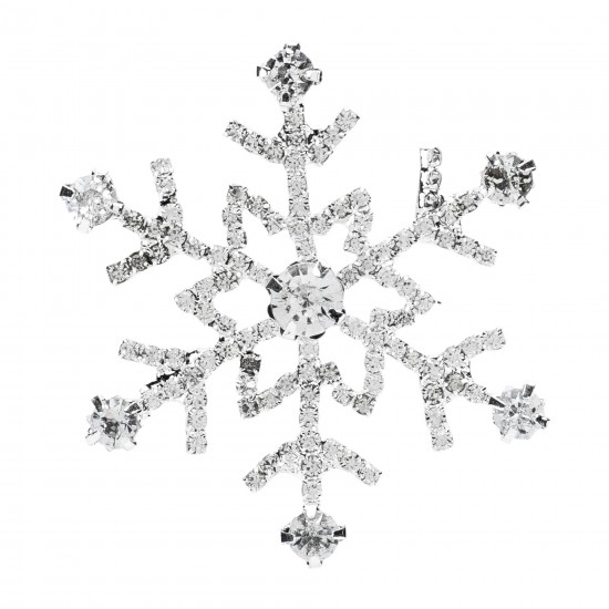 Snowflake Candle Pin (Set Of 6) 2" Iron/Glass