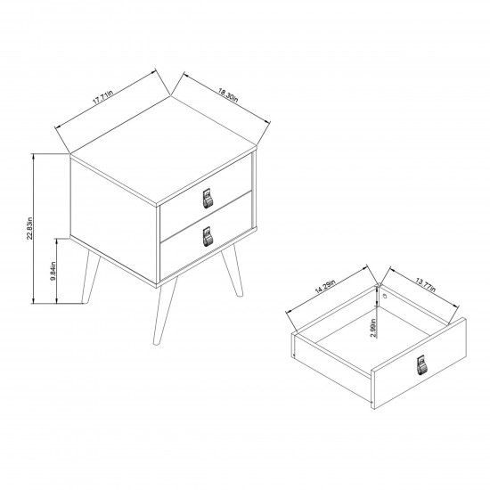 Amber Tall Dresser and Nightstand - Set of 2 in Nature