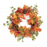 Fall Leaf And Hydrangea Wreath 22"D Polyester