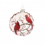 Cardinal Ornament (Set Of 6) 5"H, 6"H Glass