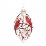 Cardinal Ornament (Set Of 6) 5"H, 6"H Glass