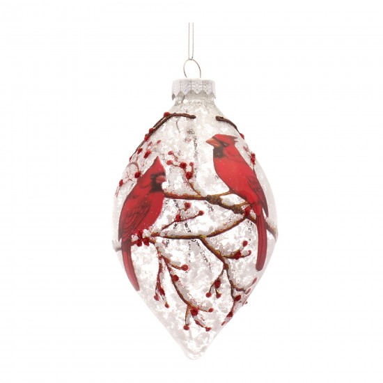 Cardinal Ornament (Set Of 6) 5"H, 6"H Glass