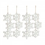 Snowflake Ornament (Set Of 12) 7.5"H, 8.5"H Wood