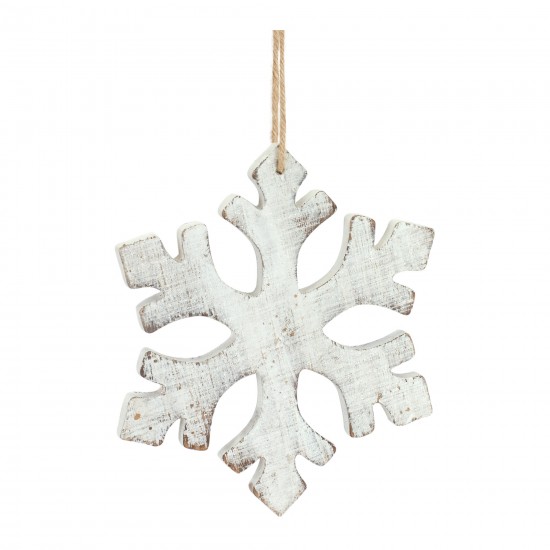 Snowflake Ornament (Set Of 12) 7.5"H, 8.5"H Wood