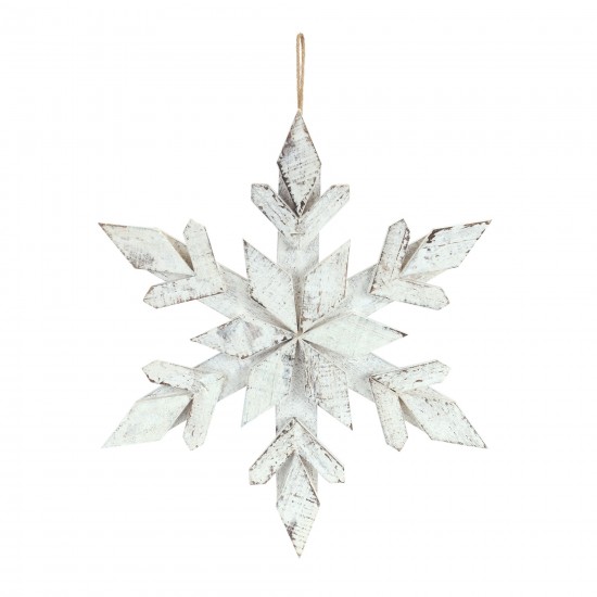 Snowflake Ornament (Set Of 6) 14"H Wood