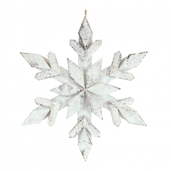 Snowflake Ornament (Set Of 6) 14"H Wood