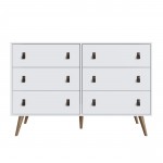 Amber Double Wide Dresser and Nightstand - Set of 2 in White