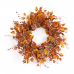 Fall Leaf And Bittersweet Wreath 16.5"D Fabric