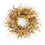 Fall Leaf And Mini Pumpkin Wreath 19.5"D Eva/Plastic