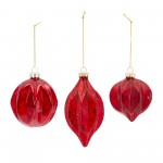 Ornament (Set Of 6) 3.25"H, 4"H, 5.5"H Glass