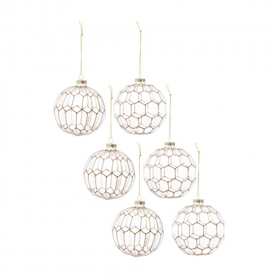 Ball Ornament (Set Of 6) 4"D Glass