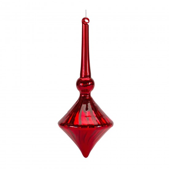 Drop Ornament (Set Of 6) 10.5"H Glass, Red