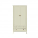 Crown Full Wardrobe with Hanging and 2 Drawers in Off White