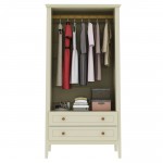 Crown Full Wardrobe with Hanging and 2 Drawers in Off White