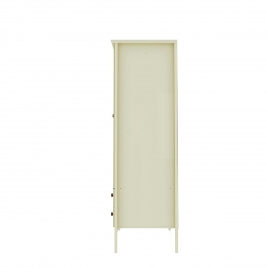 Crown Full Wardrobe with Hanging and 2 Drawers in Off White