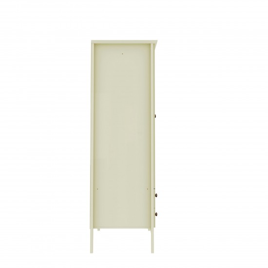 Crown Full Wardrobe with Hanging and 2 Drawers in Off White