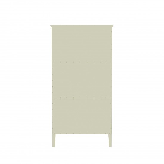 Crown Full Wardrobe with Hanging and 2 Drawers in Off White