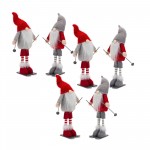 Gnome Skier (Set Of 6) 14.25"H Polyester