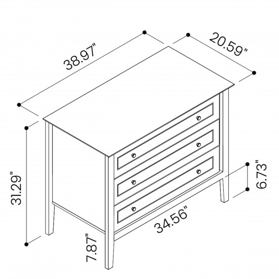 Crown 31.29" Dresser in Black