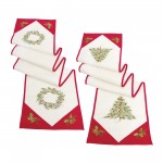 Tree And Wreath Table Runner (Set Of 2) 72"L x 13.5"W Polyester