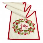 Joy And Holly Wreath Table Runner 72"L x 13"W Polyester