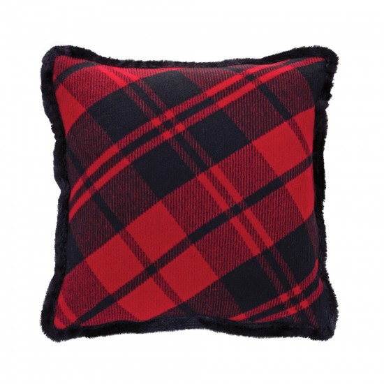 Plaid Pillow (Set Of 2) 15"Sq, 20"L x 11.5"H Polyester