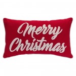 Merry Christmas Pillow 19"L x 10"H Polyester