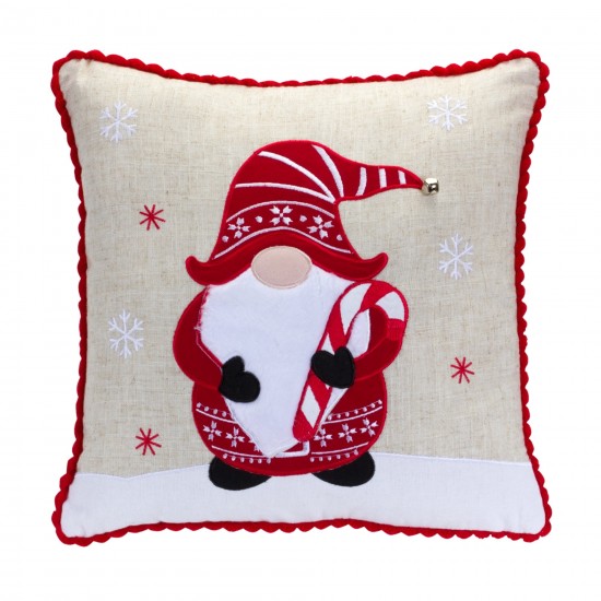 Gnome Holiday Pillow (Set Of 2) 15"Sq Polyester