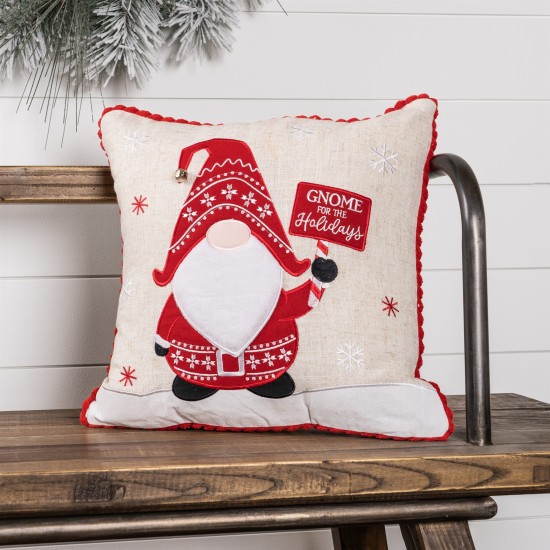 Gnome Holiday Pillow (Set Of 2) 15"Sq Polyester