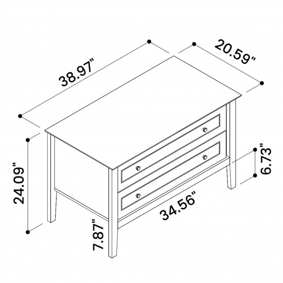 Crown Bachelor Dresser in White