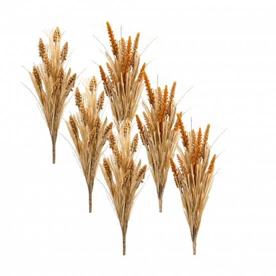 Fall Bush (Set Of 6) 20"H Plastic