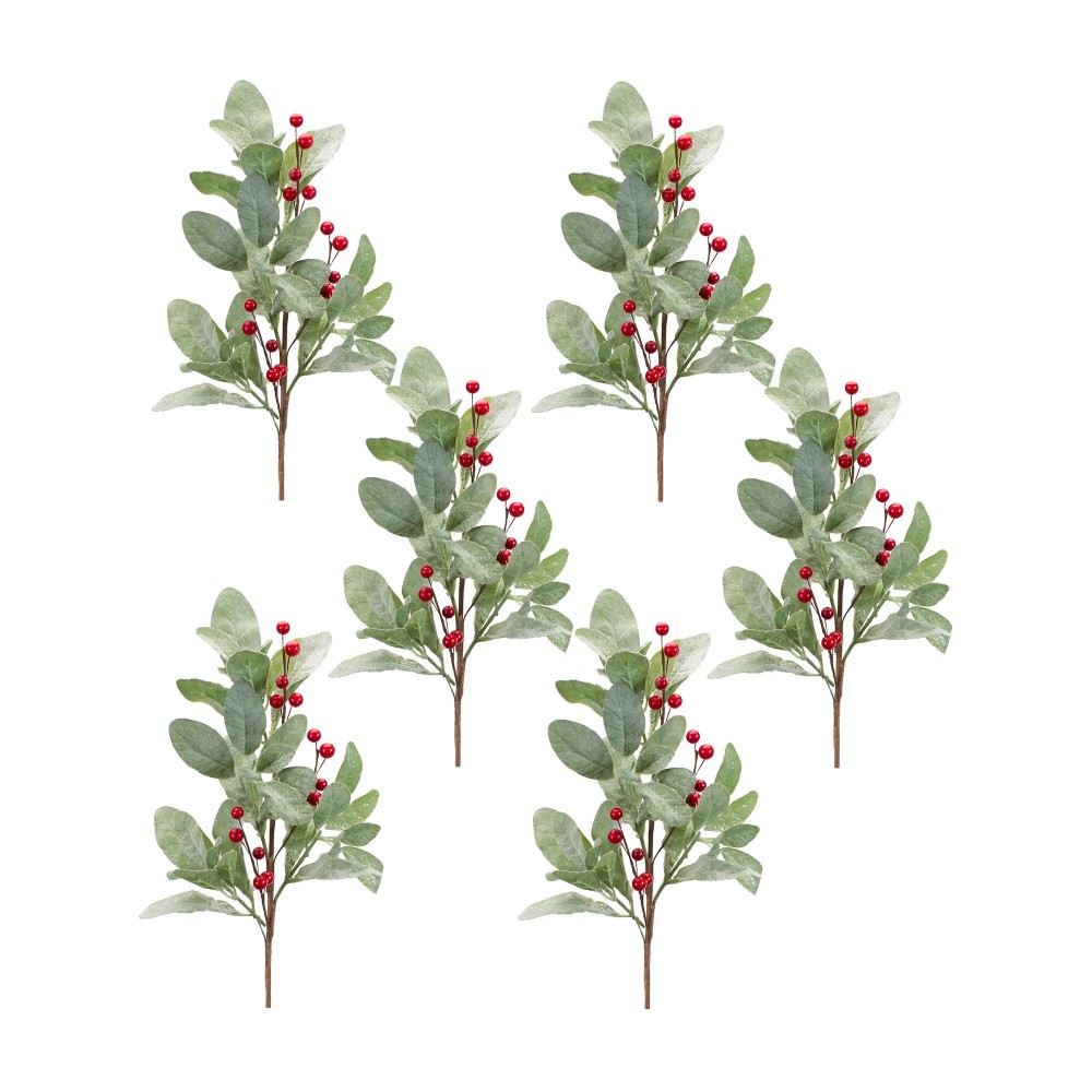 Mistletoe Spray W/Berries (Set Of 6) 18.5"H Fabric